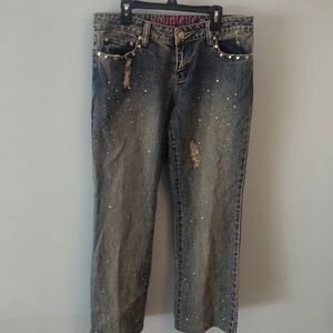 Rhinestone capris jeans size 32